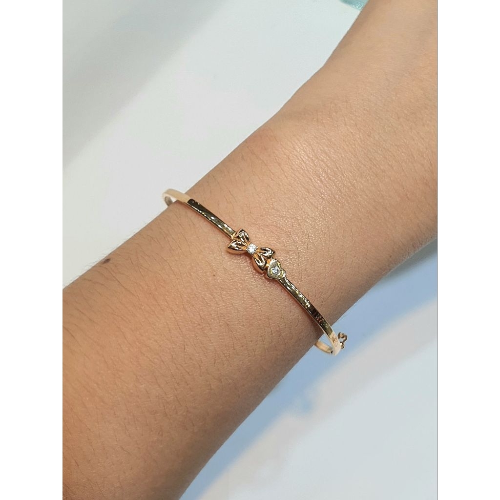 Gelang Kaku Bangle Emas Fashion Wanita Pita Love 3.2 Gram 700 16K (GH196)