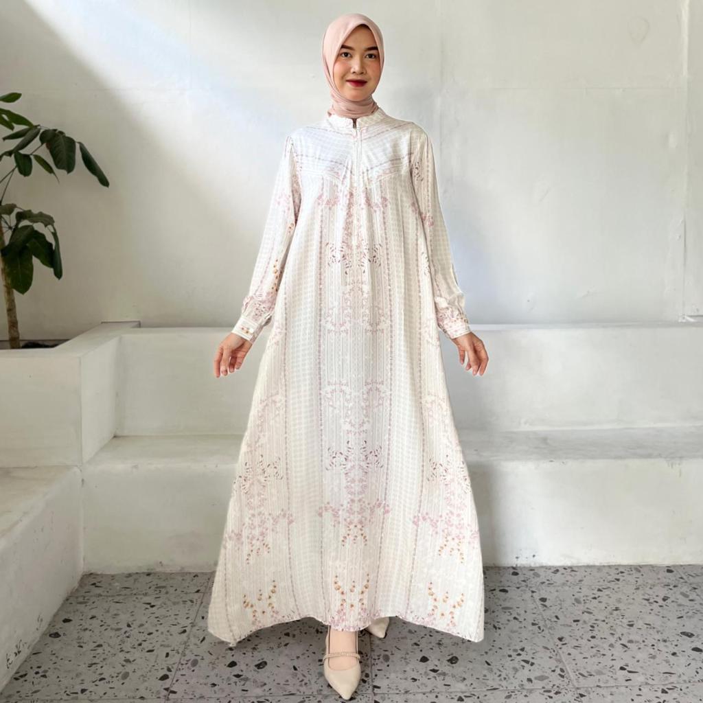 Dress Motif Muslimah Elegan - Askia Gamis Panjang Wanita Busui