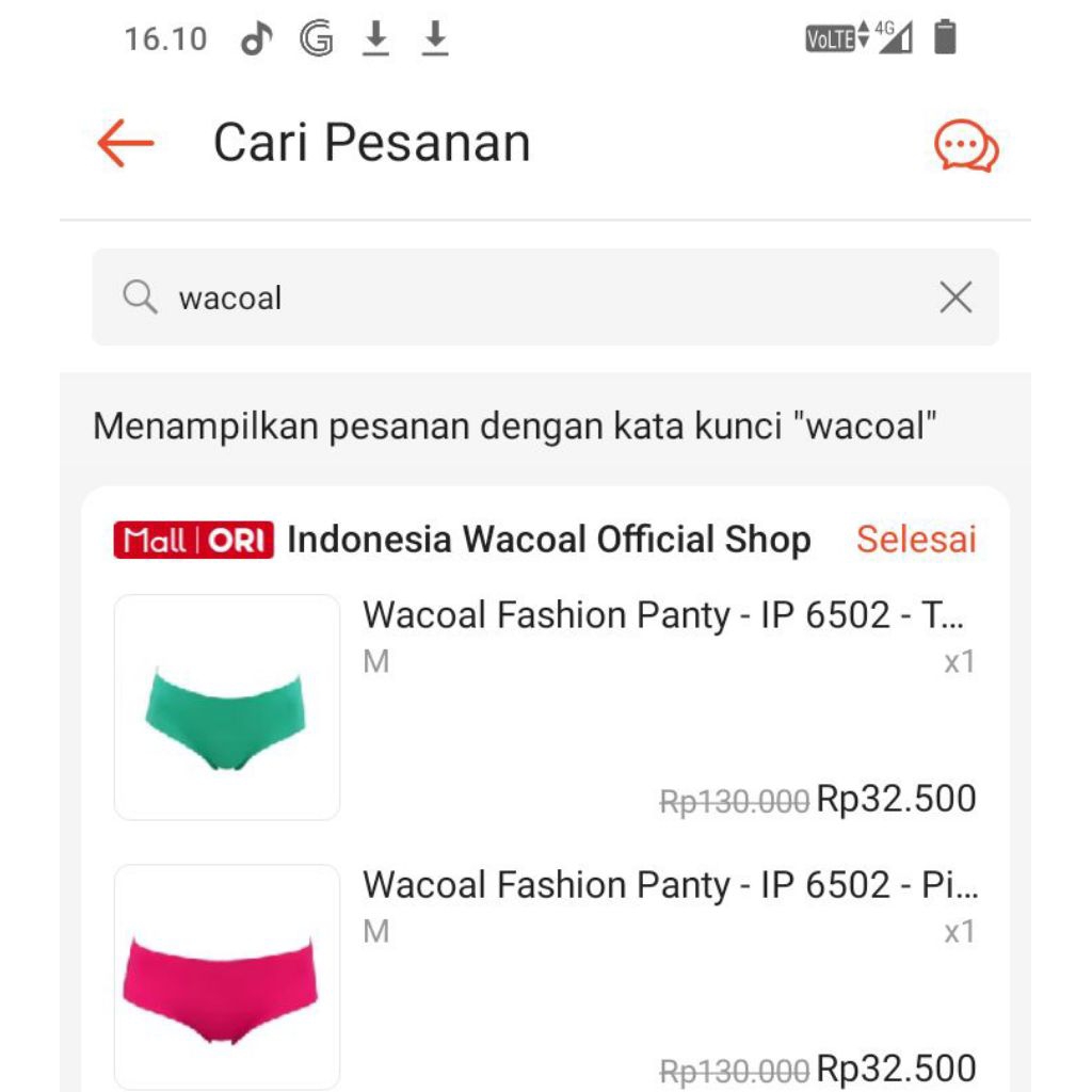 panty CD underware Wacoal wanita size M