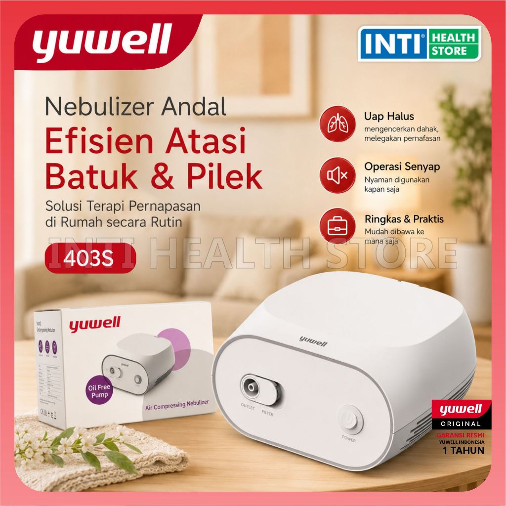 Yuwell | Nebulizer 403S | Alat Uap Inhalasi Anak & Dewasa | Nebulizer Compressor | Nebulizer Yuwell