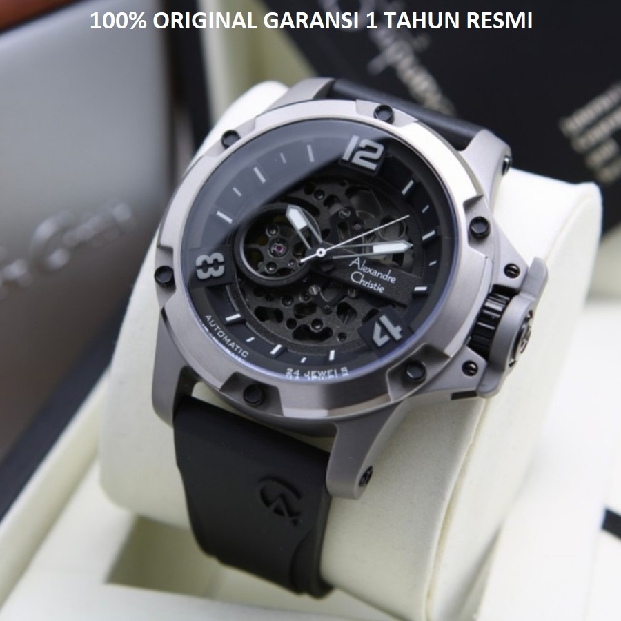 ORIGINAL Jam Tangan Pria Alexandre Christie AC 6295 / AC6295 Titanium Limited Edition Garansi 1 Tahu