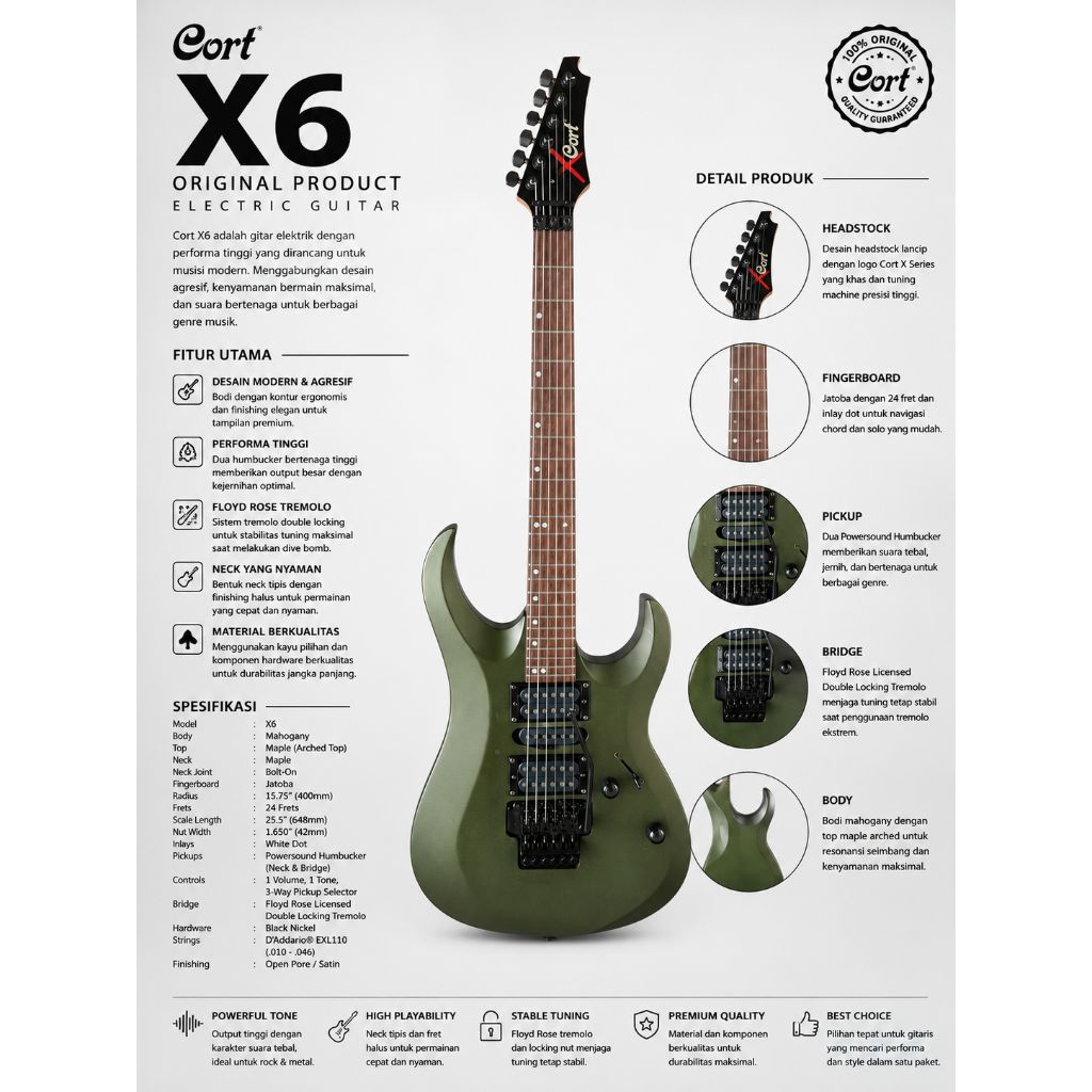 Cort X6 Electric Guitar Original
