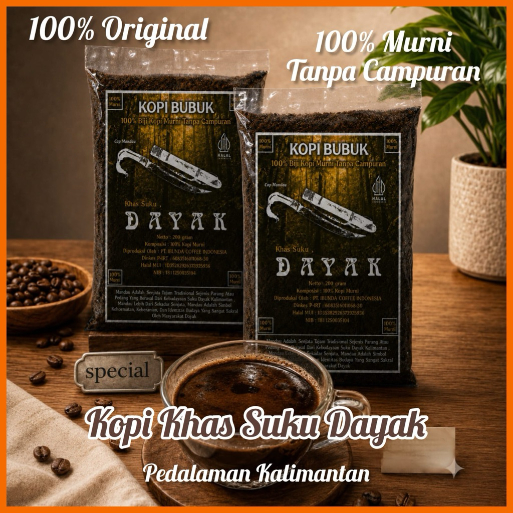 Kopi Robusta Murni Dari Kalimantan Suku Dayak - Kopi Murni Tanpa Campuran - kopi Viral Rasa unik Wan