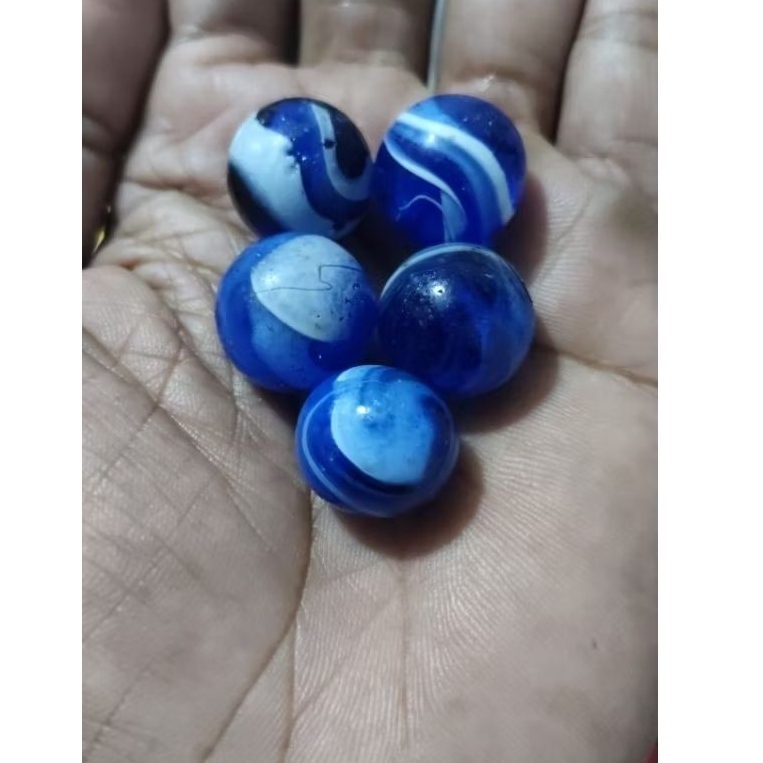 kelereng roster kaca biru dongker