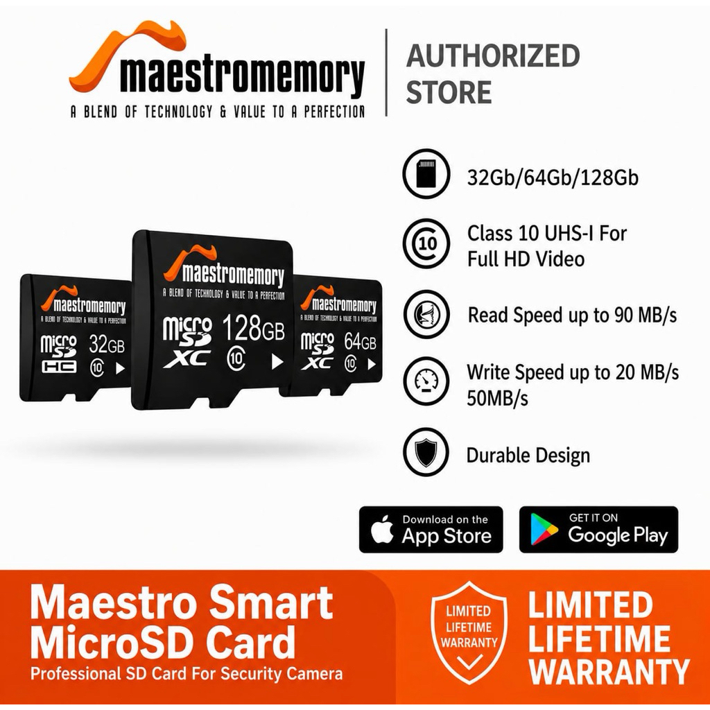 Maestro MicroSD Class 10 UHS-1 Kartu Memori Kapasitas 32GB 64GB 128GB