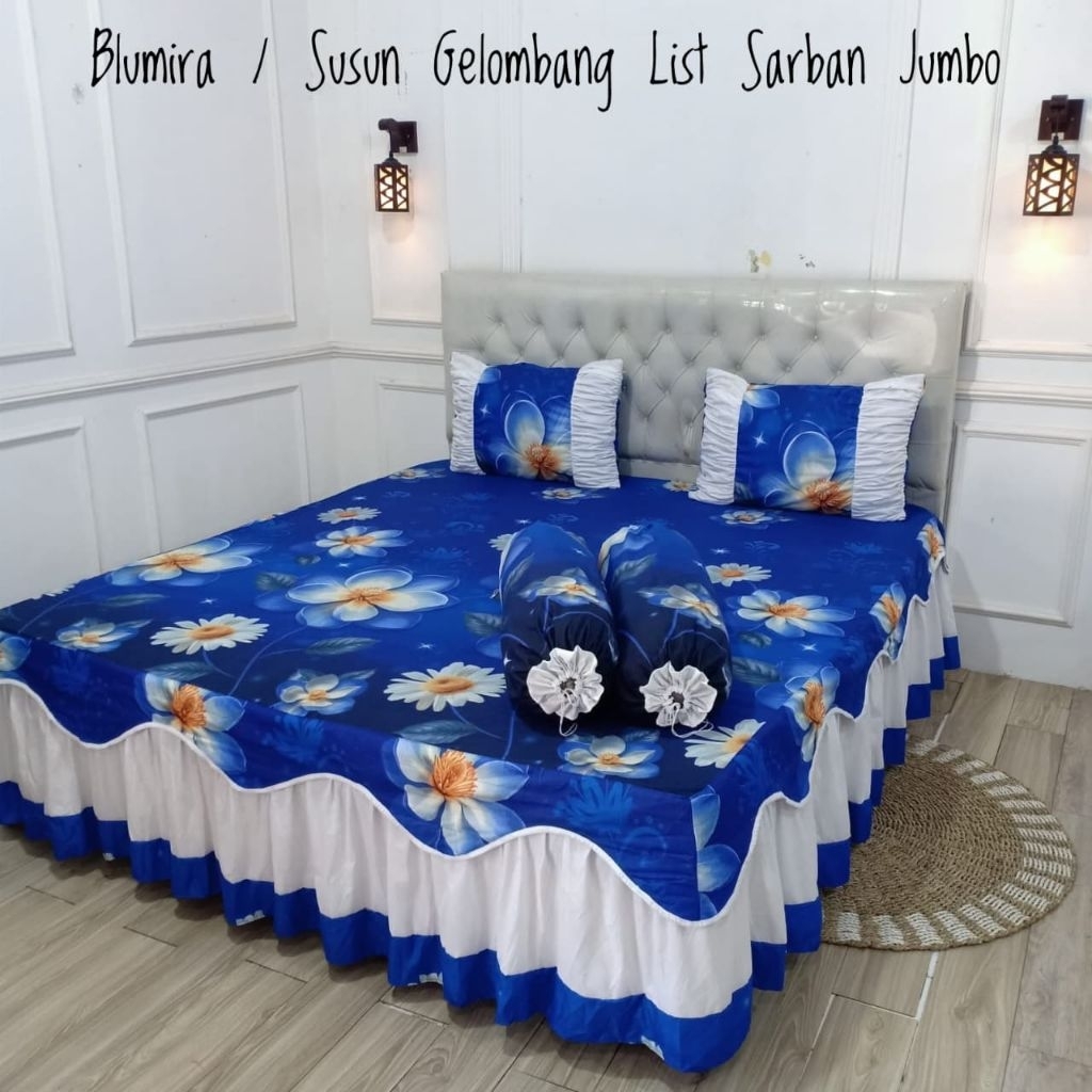 sprei rumbai susun gelombang list 180x200x20 sarban jumbo