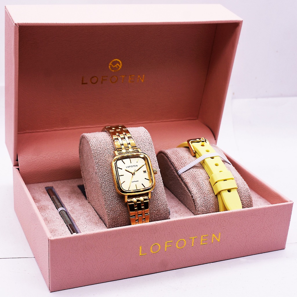 Jam Tangan Wanita LOFOTEN 2333 Stainless Steel + Extra Strap Silicone