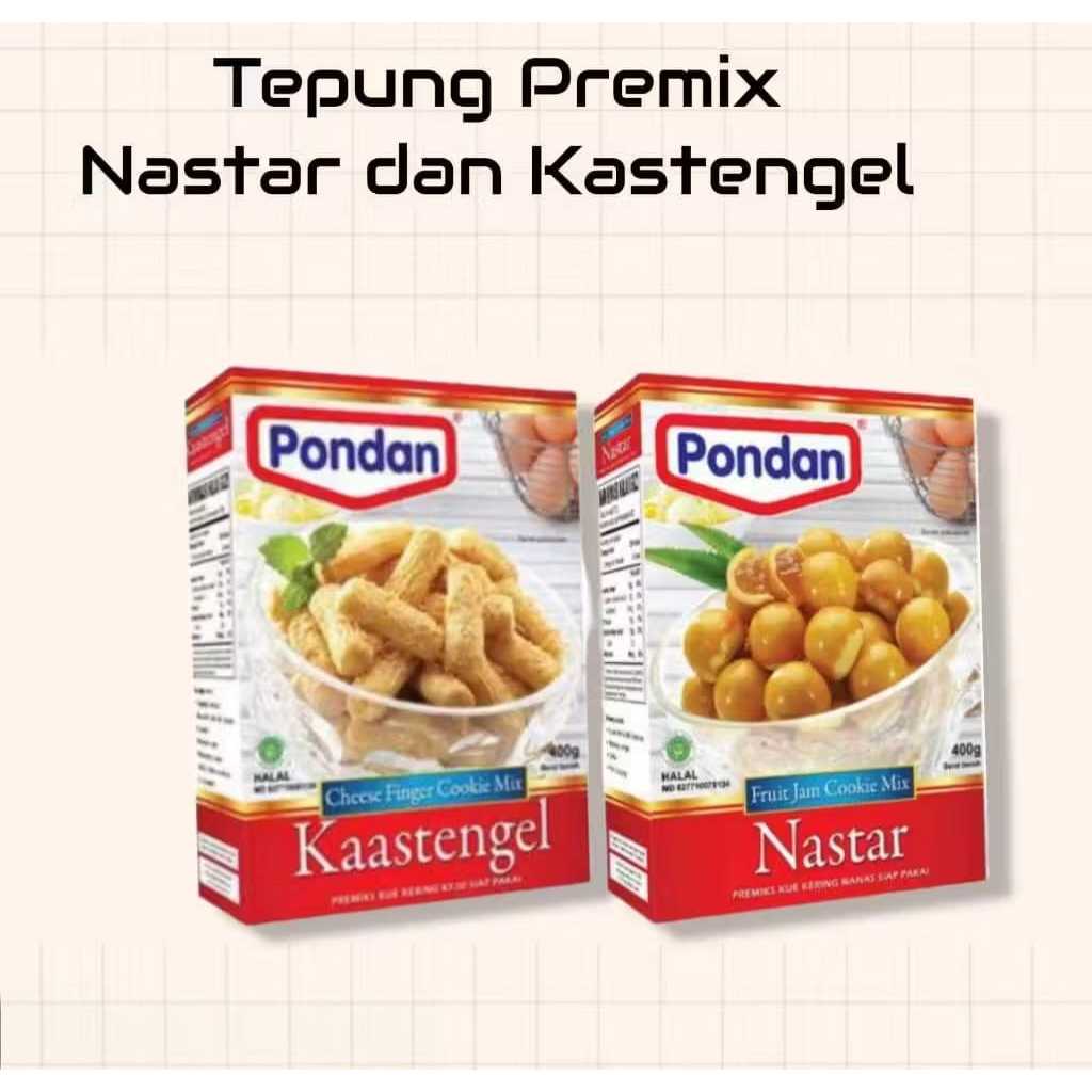 Pondan Premiks Kue Kering Nastar Kastengel 400gr - Siap Pakai, Praktis, Lezat