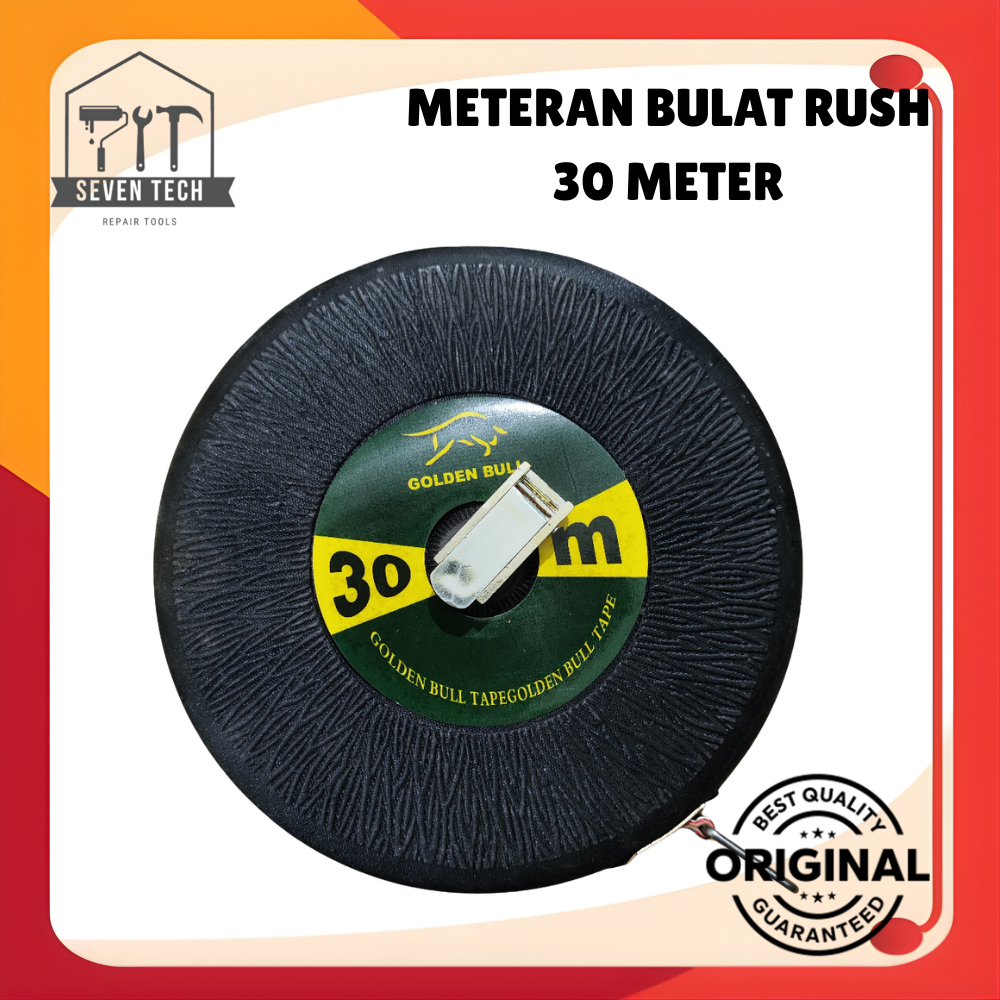 METERAN BULAT 30M GOLDEN BULL / METERAN KAIN / METERAN GULUNG KULIT/KAIN / METERAN KULI 30M GOLDEN B