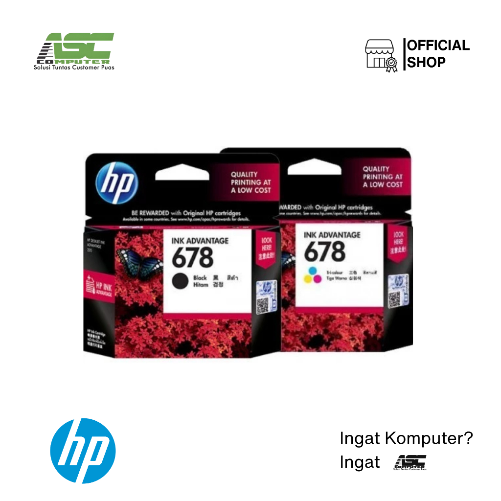 Tinta HP 682 Ink Advantage Black & Tri-Color Tinta Printer ORIGINAL UNTUK PRINTER HP DESKJET 1112 | 
