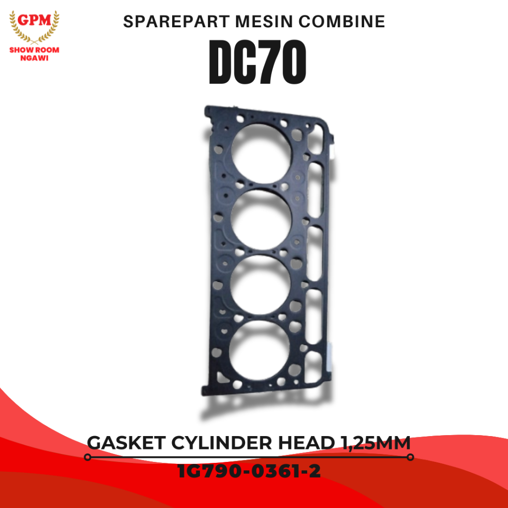 Sparepart Suku Cadang Gasket Cylinder Head 1,25 mm 1G790-0361-2 Untuk Mesin Panen Padi Combine Harve