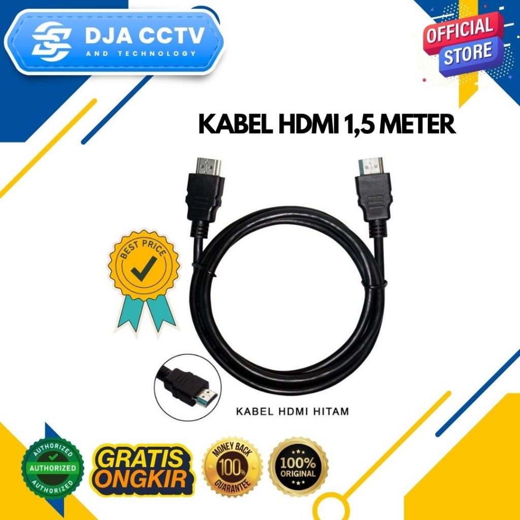 Kabel HDMI 1,5 Meter High Speed Full HD 1080P untuk TV Monitor Laptop PC CCTV