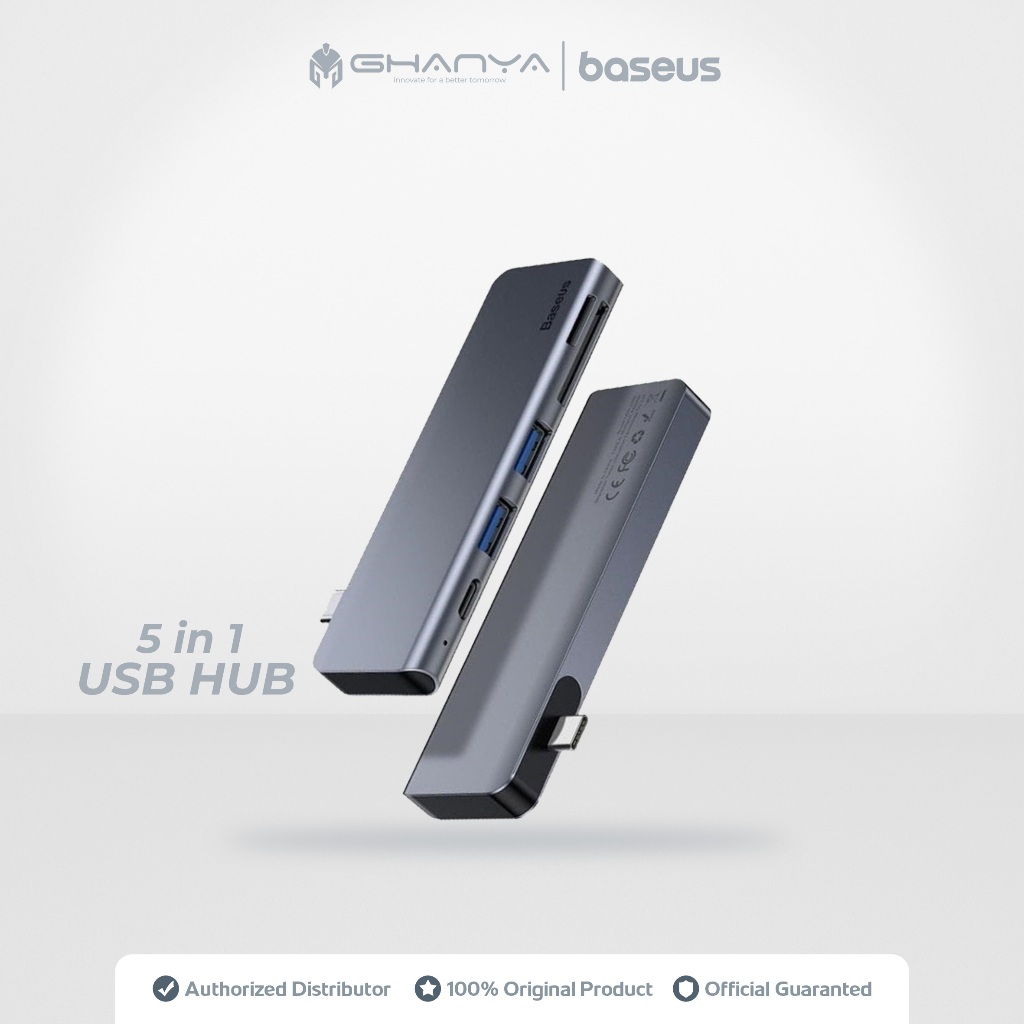 BASEUS ORIGINAL Harmonica 5 in 1 HUB Type C USB Adapter Adaptor Laptop Macbook Air Pro