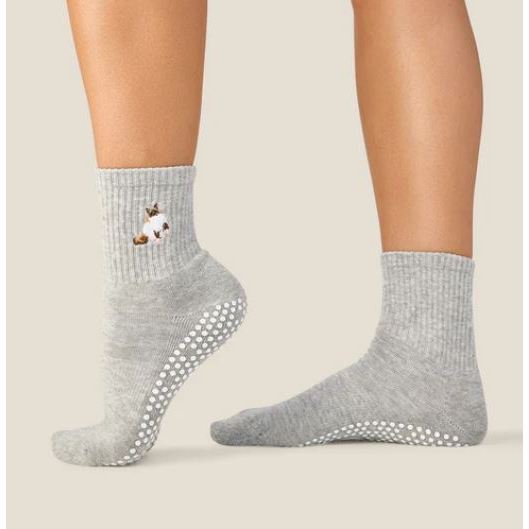 Moveactive Crew Grip Socks - Ginger Cat Grey Marle