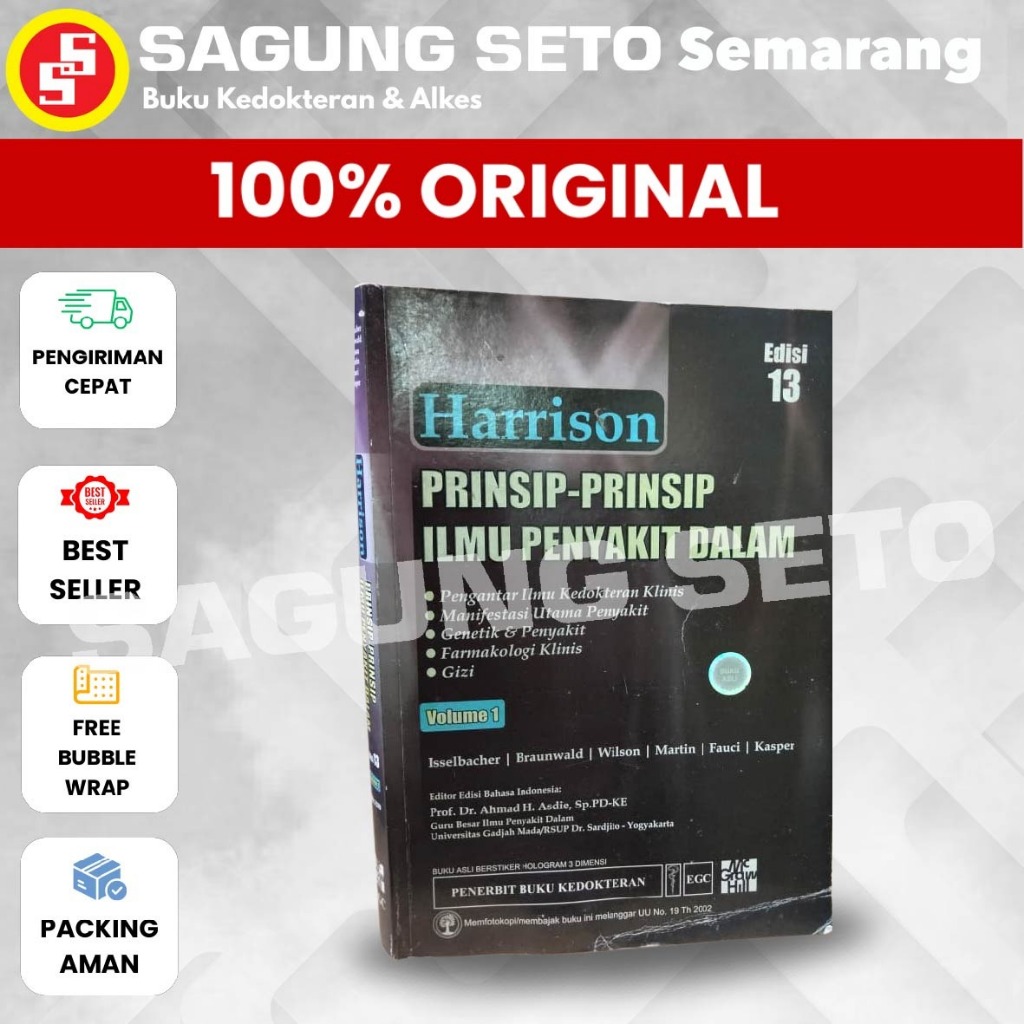 BUKU HARRISON- PRINSIP-PRINSIP ILMU PENYAKIT DALAM / IPD VOLUME 1 EDISI 13 - ISSELBACHER