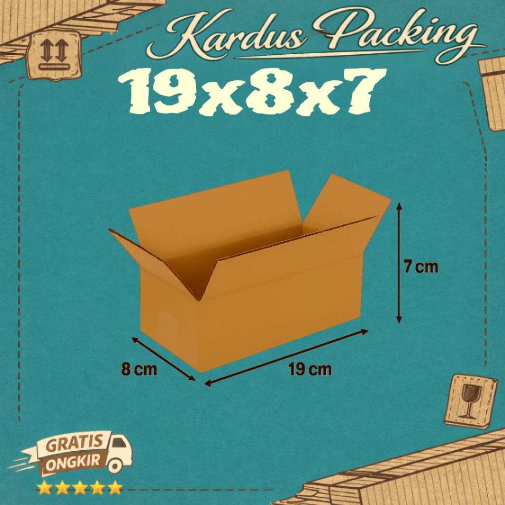 Kardus Polos UK 19x8x7 Karton Box Polos Kardus Packing Dus Kecil Dus Besar Karton Box Packing