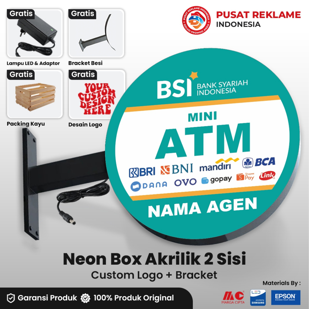 NEON BOX FULL AKRILIK AGEN BSI SIAP PASANG