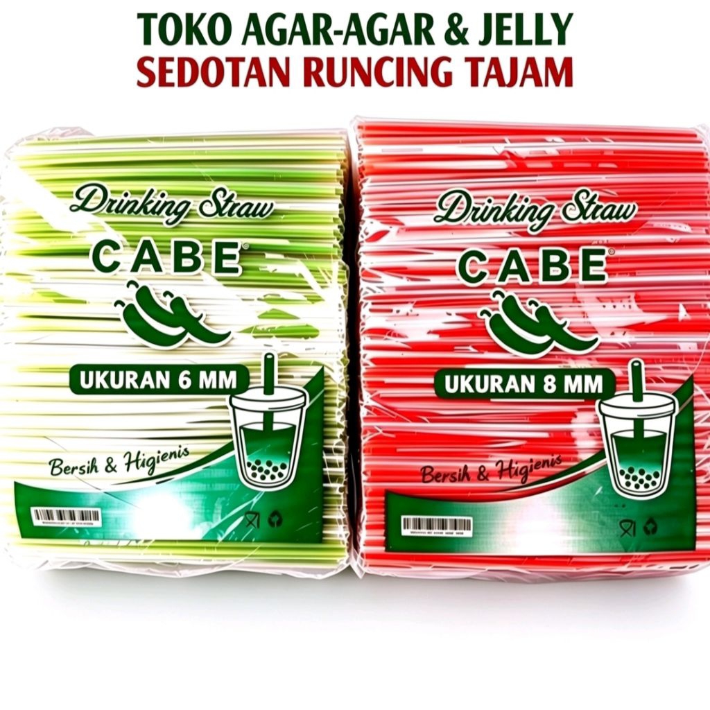 Sedotan Runcing Salur 6mm Dan 8mm | Cabe