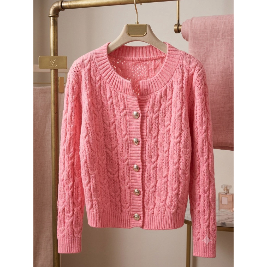 Cardigan Pink Magenta Cute
