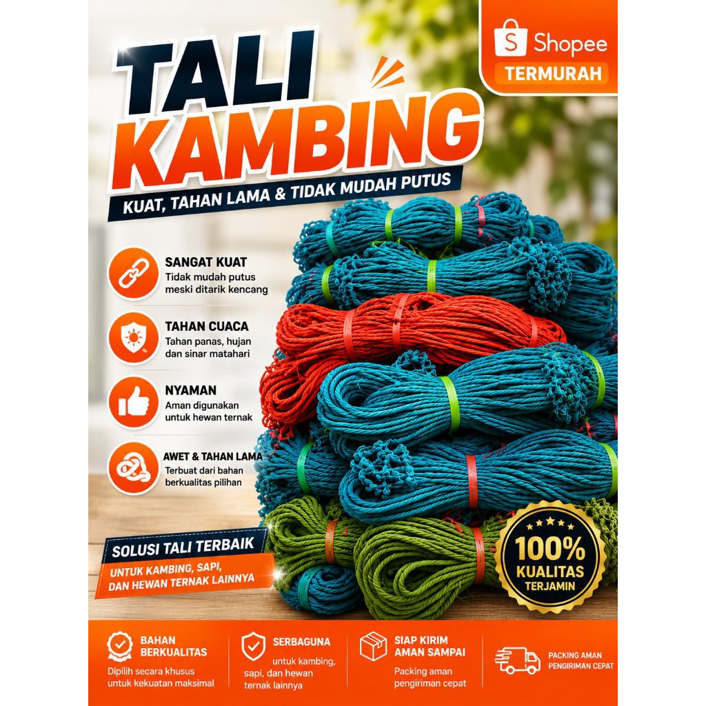 Tali Tambang Kambing / Cempe isi 20 panjang -+ 2m / Tali tambang rafia