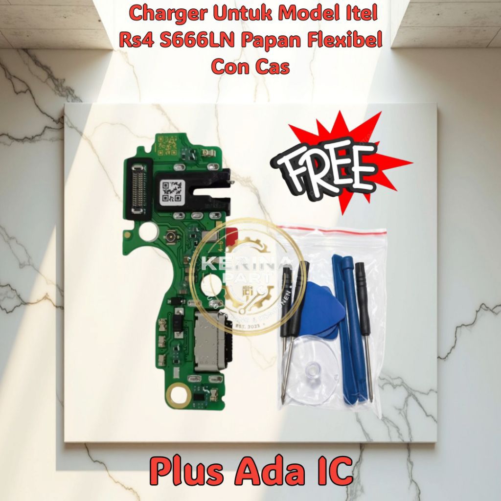 Flexible Konektor Charger Untuk Model Itel Rs4 S666LN Free Obeng Mini Papan Flexibel Con Cas