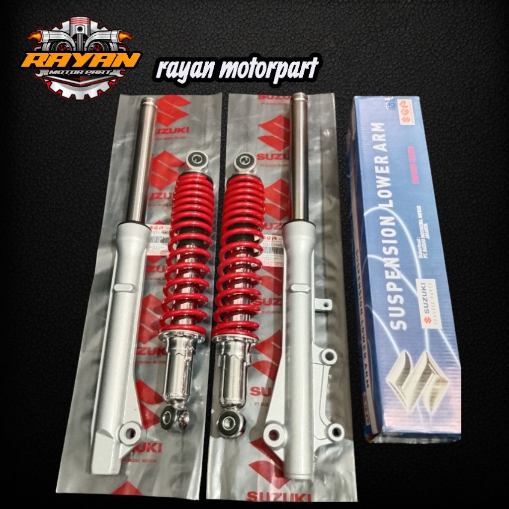 SHOCK DEPAN+BELAKANG SHOGUN SP 125 SHOGUN SP 125R SHOGUN SP TINGGAL PASANG MERAH