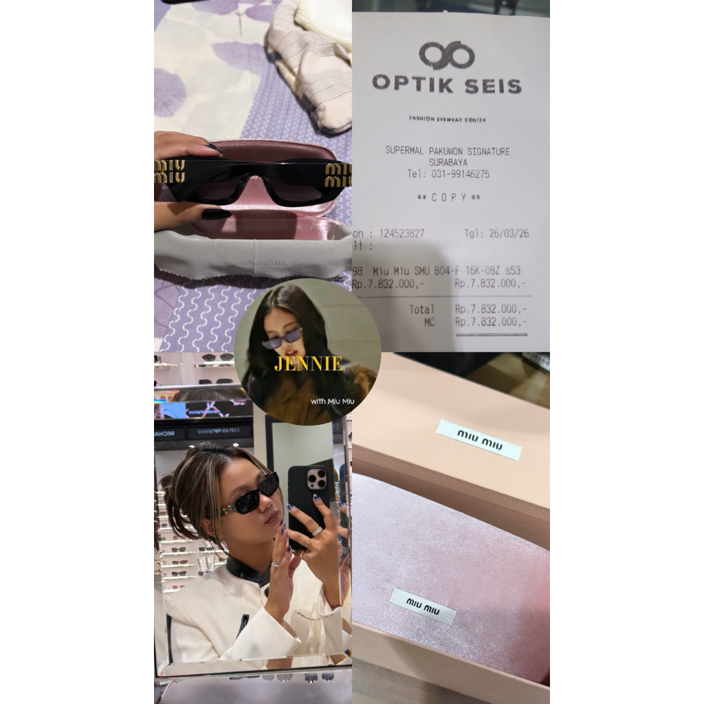 MIU MIU Kacamata Jennie Original Optik Seis