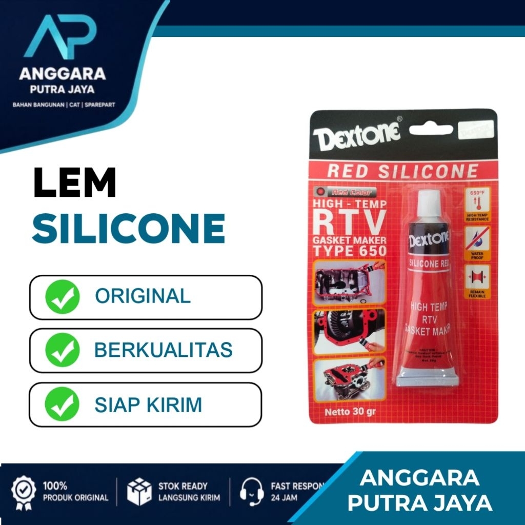 Lem Silicone Red Dextone Tahan Panas Original