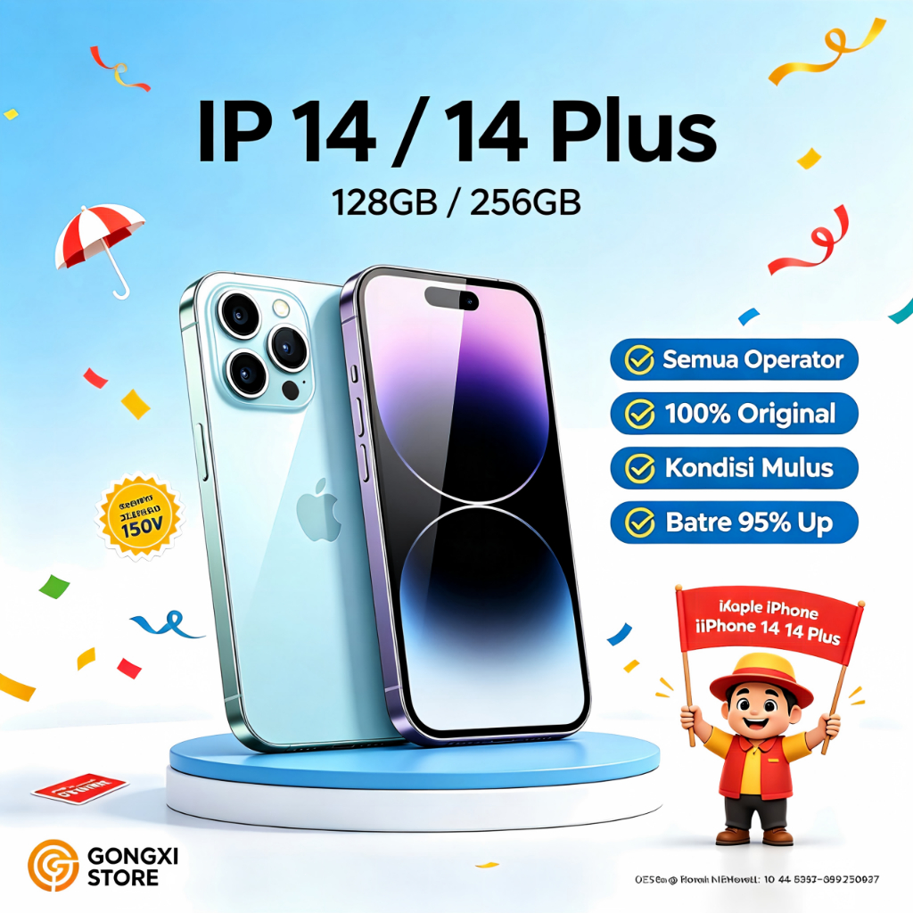 IP 14 iPhone 14 Plus 256GB 128GB Second Original 100%  Mulus