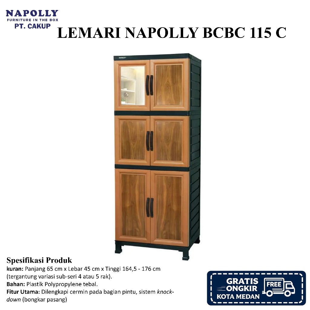 LEMARI PAKAIAN NAPOLLY BCBC 115 C