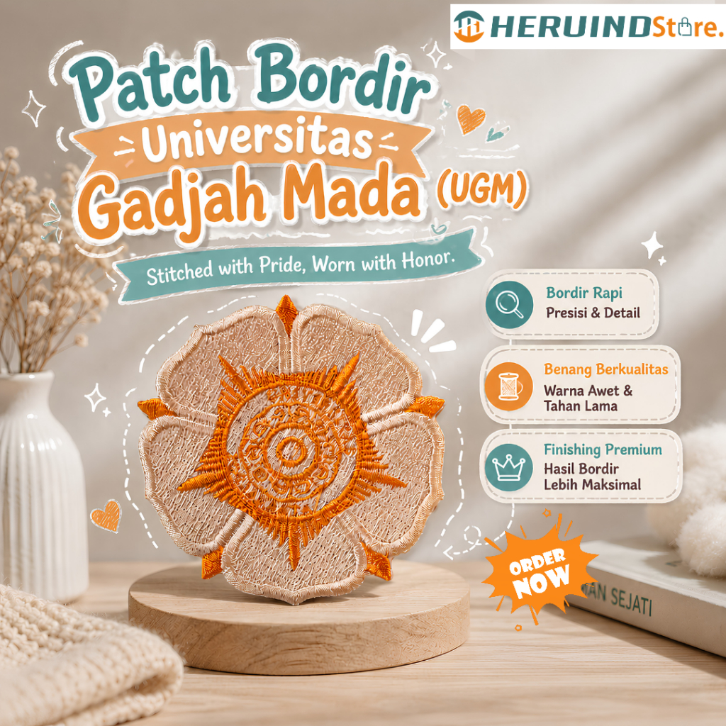 EMBLEM/BEDGE LOGO UNIVERSITAS GADJAH MADA (UGM) FULL BORDIR