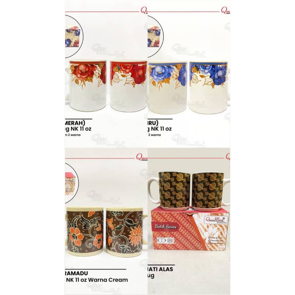 [Nisyhop]QueenMary Mug Set 2 Pcs/ Mug Motif Batik