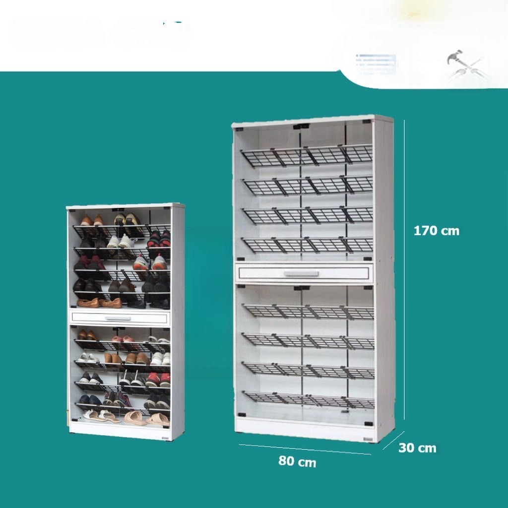 Lemari Sepatu 2 Tingkat / Rak Sepatu 2 Tingkat Pintu Kaca HUGA 4700 / SR 333