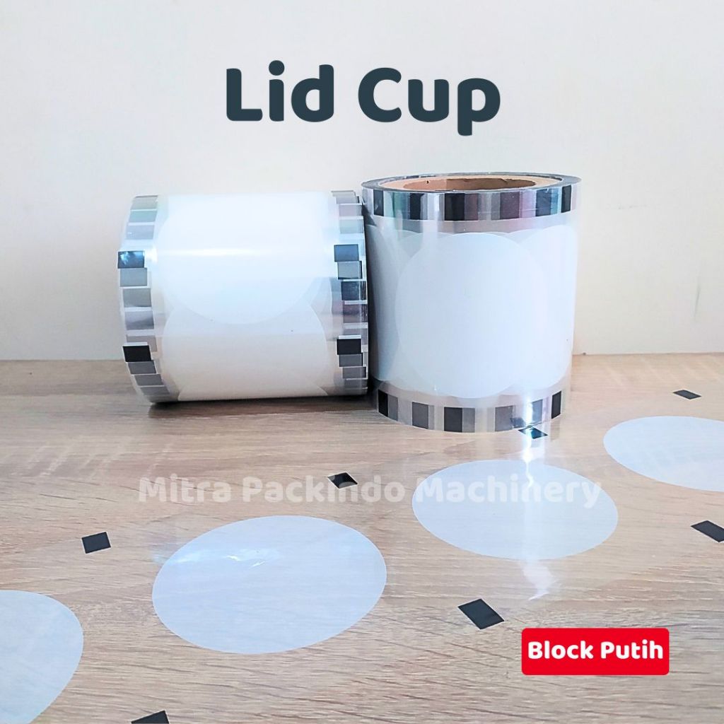 Lid Cup Block Putih 800 / Tutup Gelas Plastik / Plastik Lid Cup Sealer 800