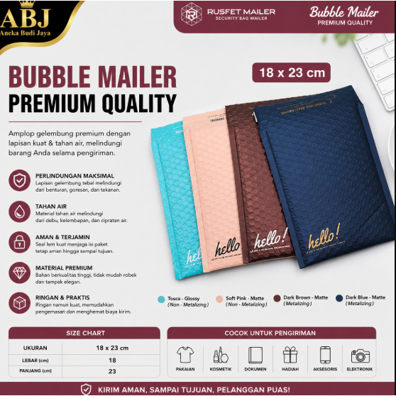 Amplop Bubble - Bubble Mailer Rusfet