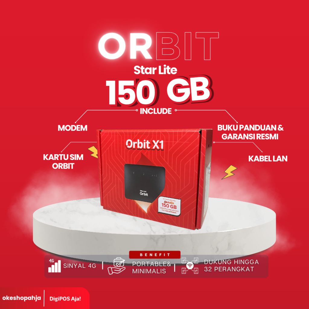 Telkomsel Orbit X1 - Modem WiFi Rumah & Kantor, Internet Cepaat + Stabil