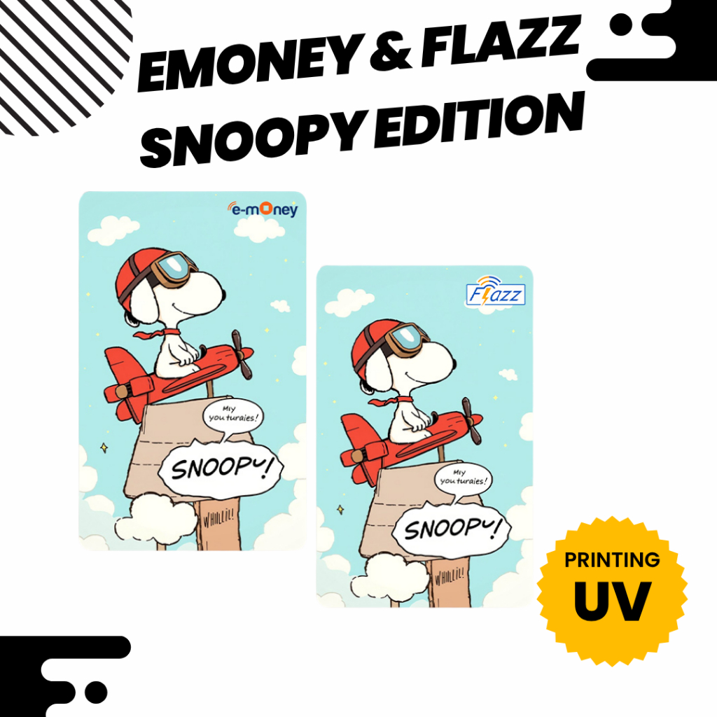 Custom Kartu Snoopy - Support NFC - Kartu Emoney Flazz Gen 2 Support NFC
