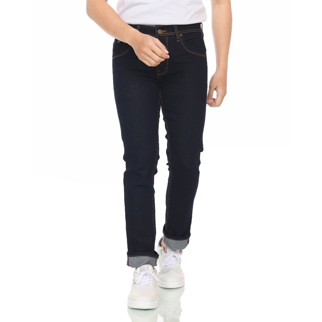 VR JEANS CO - Celana Jeans Pria Panjang Slim Fit Denim Navy Garment