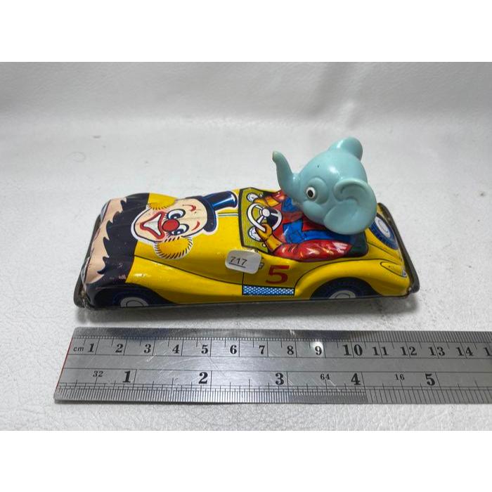Cragstan Tin Friction Circus Elephant Car Yellow Unit Only
