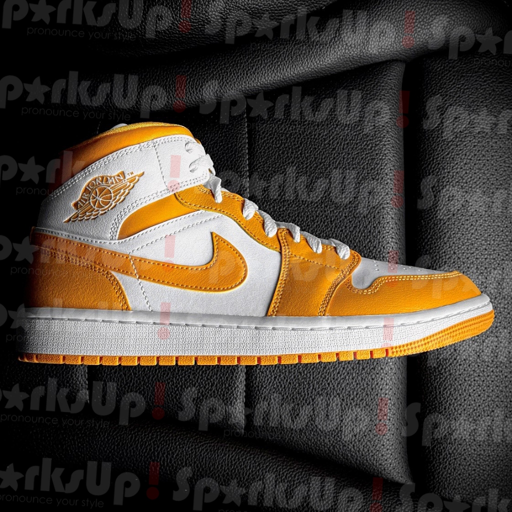 Air Jordan 1 Mid (White/University Gold-White) 100% Authentic BNIB