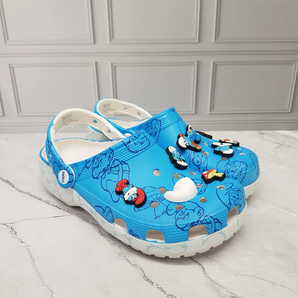 SANDAL CRQCS CLASSIC SMURF DEWASA/CLASSIC SMURF/SANDAL PRIA/SANDAL WANITA (MIRIP CROCS CLASSIC SMURF