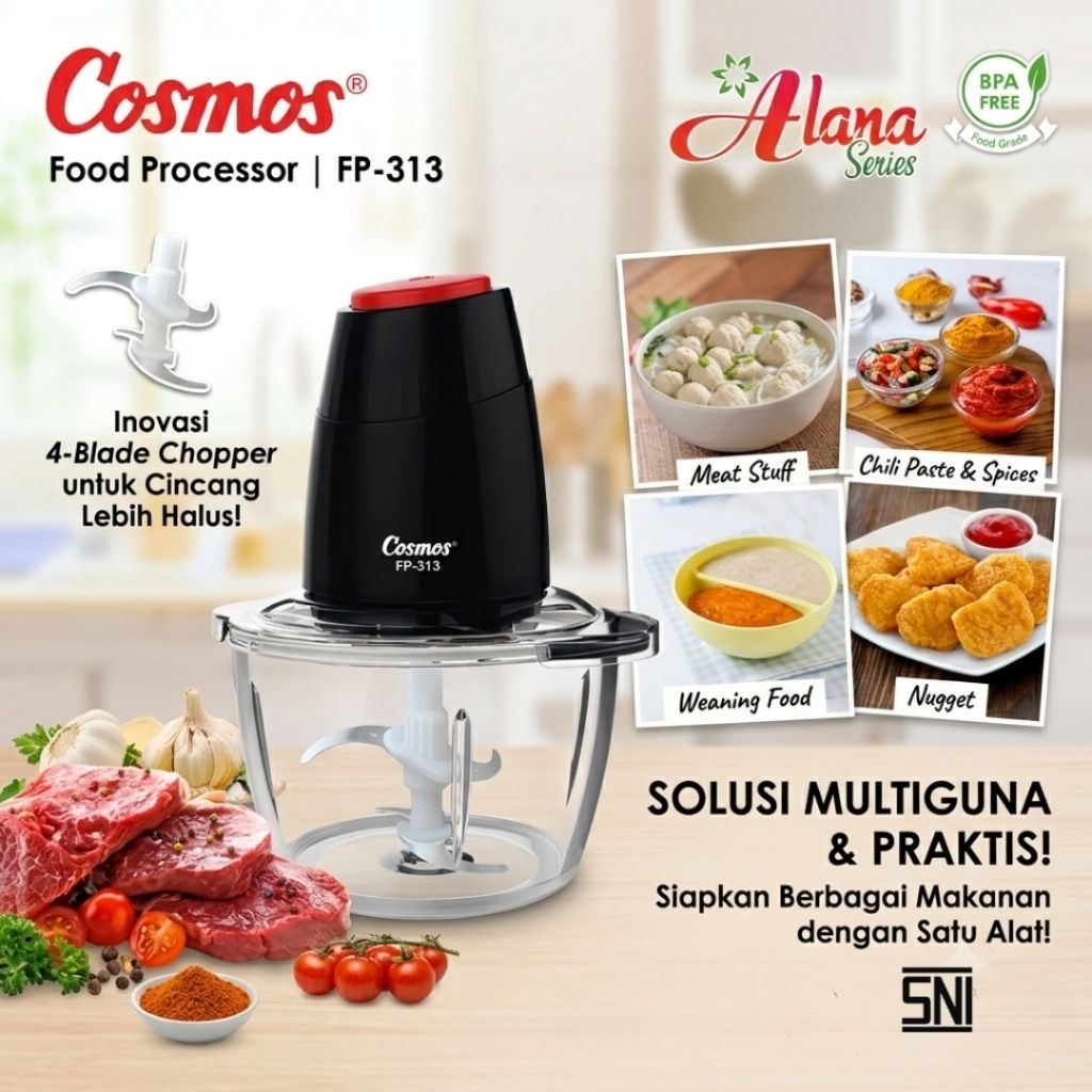 Choper daging blender daging Cosmos FP313 1,2L