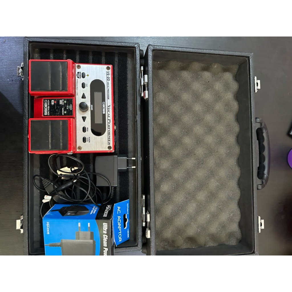 efek boss ve 20, adaptor boss psa 230, & hardcase efek untuk saxophone