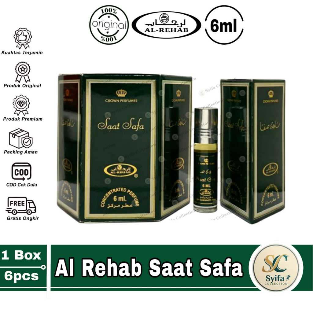 Parfum Al Rehab Saat safa 6ml 1 Box 6 botol | Minyak Wangi Alrehab Original | Parfum arab | oleh ole