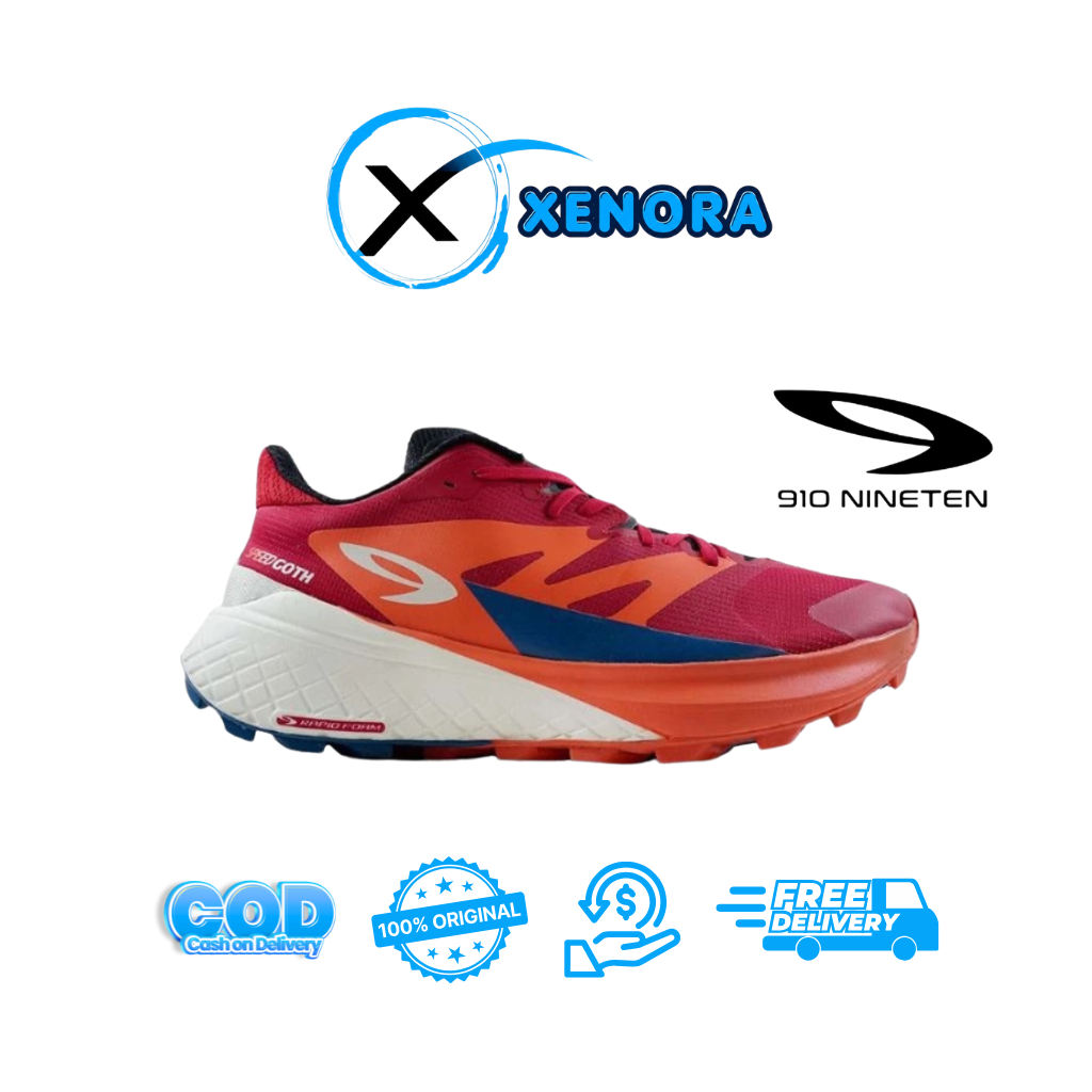 910 YUZA SPEEDGOTH - Sepatu Trail Running / MERAH/CREAM/TEAL / Yuza Speedgoth 910Nineten Original