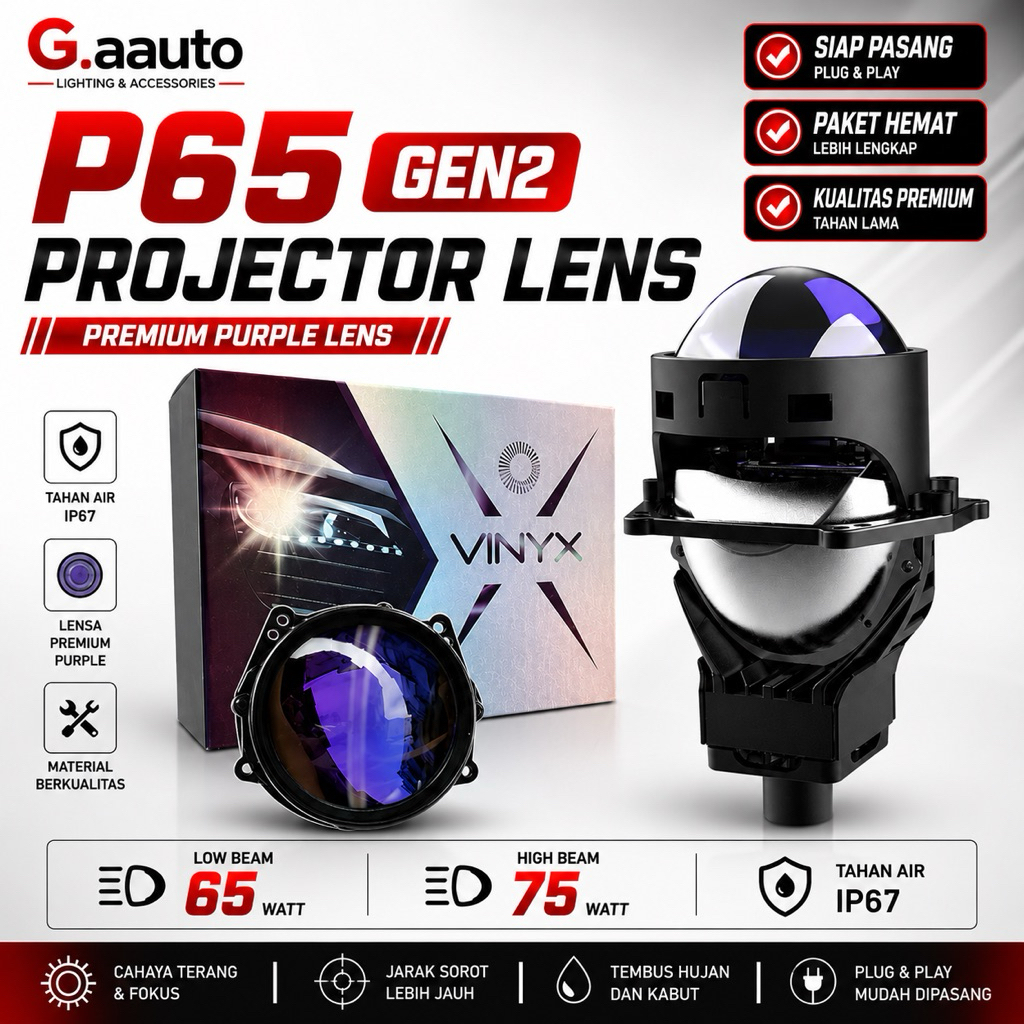BILED Vinyx P65 Vinyx P70 Lampu Utama Projie LED Mobil Motor