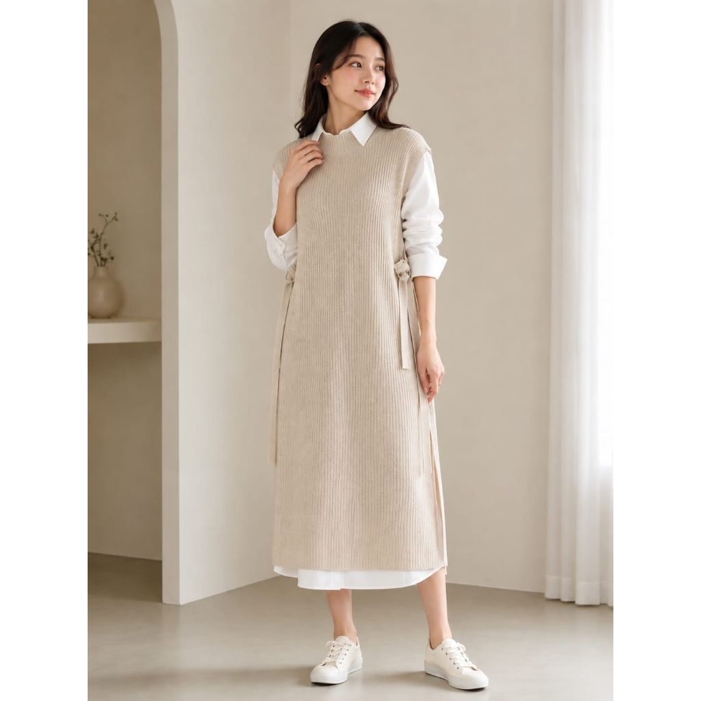 GLOBAL WORK LONG VEST/ ROMPI RAJUT TALI BW