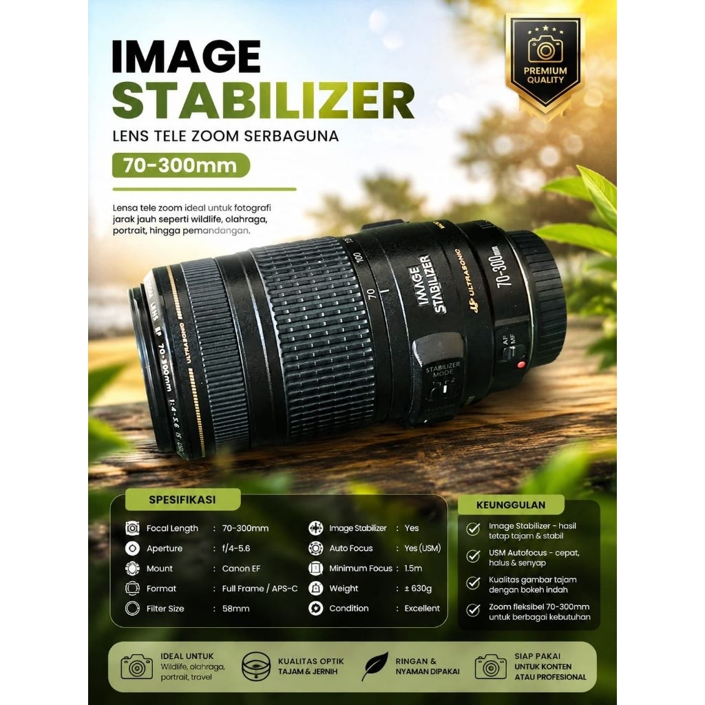 LENSA CANON 70-300MM IS USM ULTRASONIC