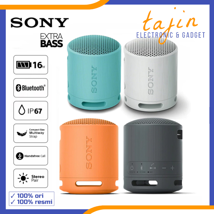 SONY SRS-XB100 Portable Wireless Speaker Bluetooth Headset Extra Bass - Garansi Resmi