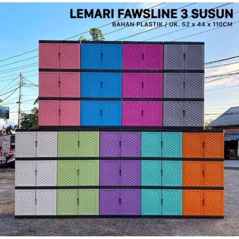 Lemari Fawsline 3 Susun / Lemari Serbaguna 3 Susun / Lemari Pakaian